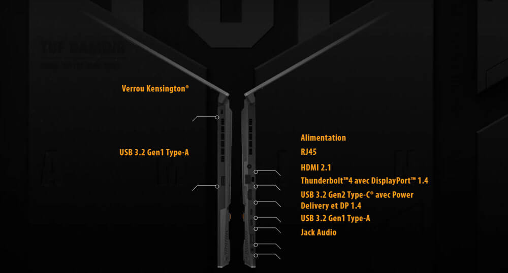 PC PORTABLE ASUS TUF GAMING FX507VV | connectivite