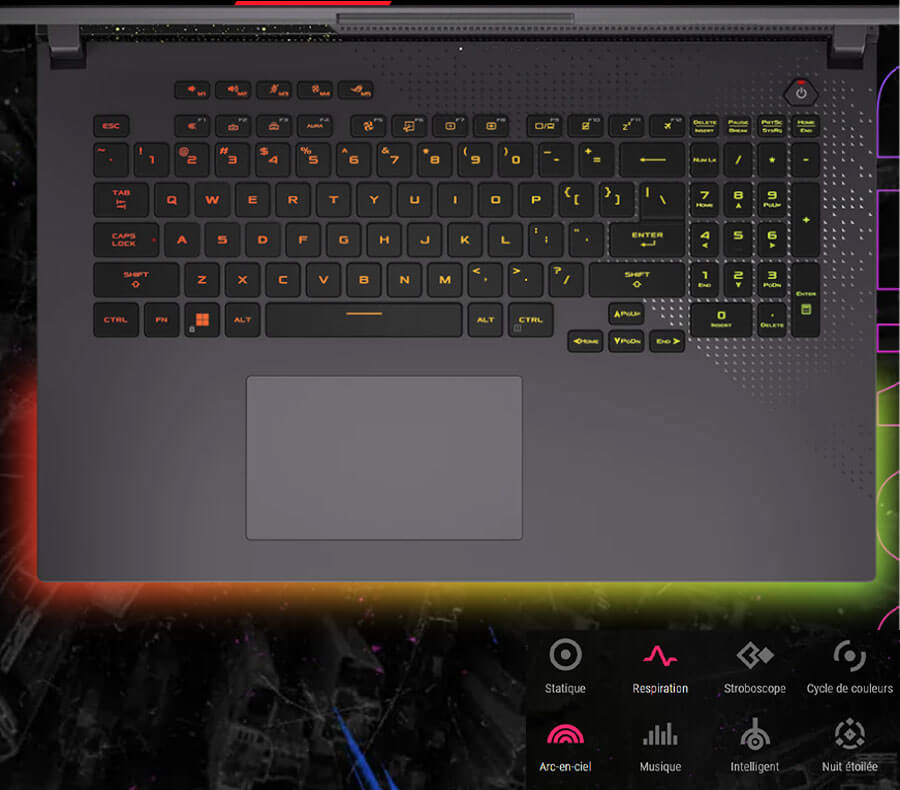 PC ROG STRIX G17 |  Clavier et Pavé tactile