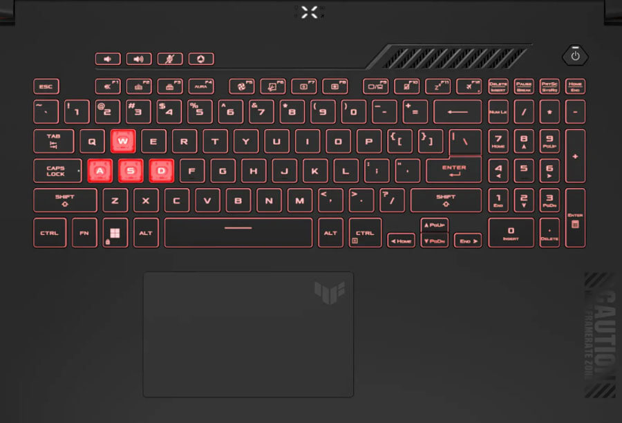 PC PORTABLE ASUS TUF GAMING A15 |  Clavier et Pavé tactile
