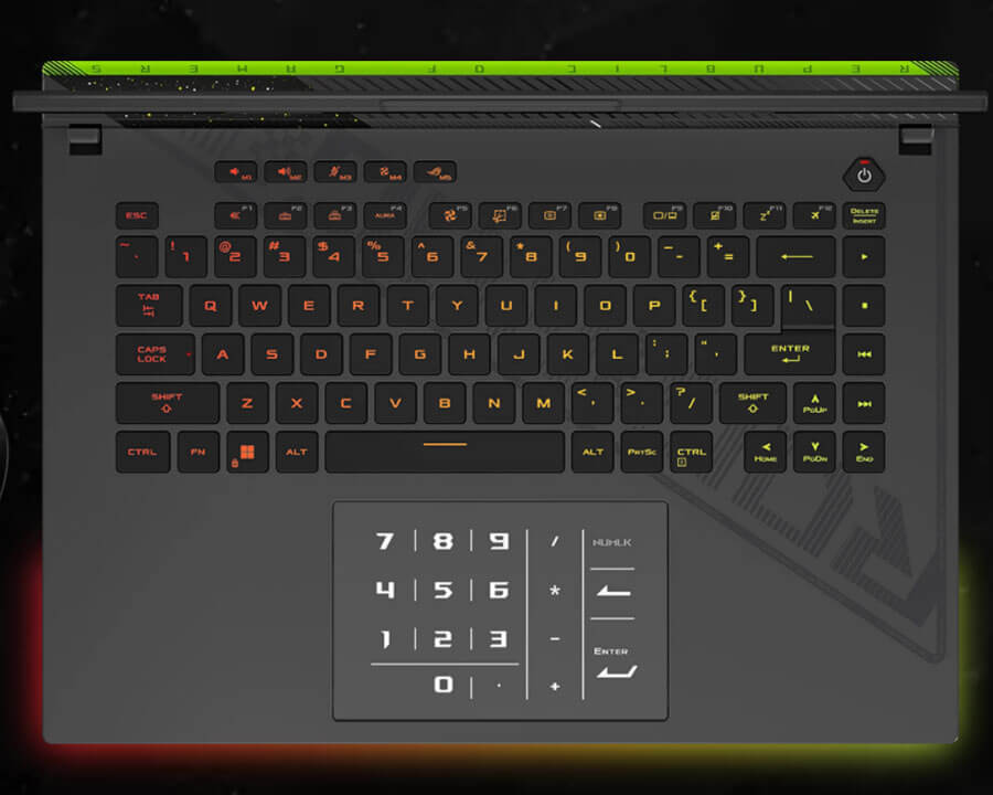 PC PORTABLE ASUS ROG STRIX G614JV |  Clavier et Pavé tactile