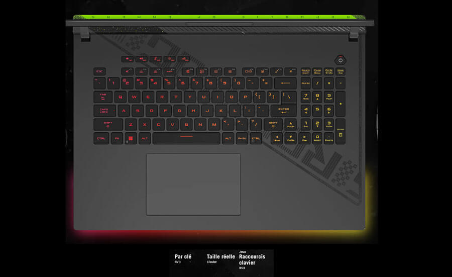 PC  ROG STRIX  G814JZ-N6011W  |  Clavier et Pavé tactile