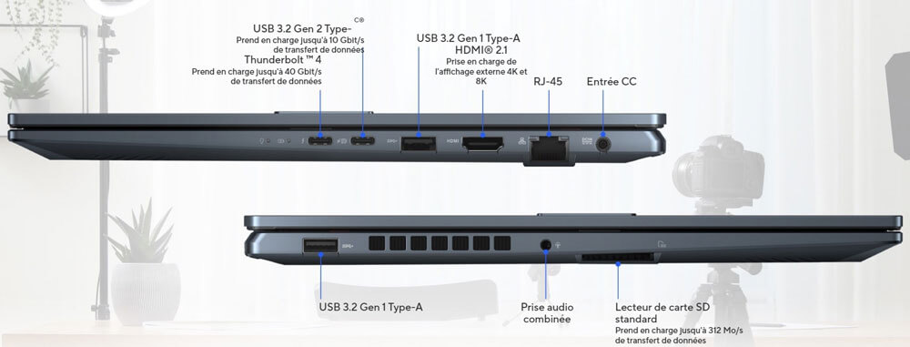 PC ASUS VIVOBOOK PRO 15 OLED H6502VJ-MA148X | Connectivité