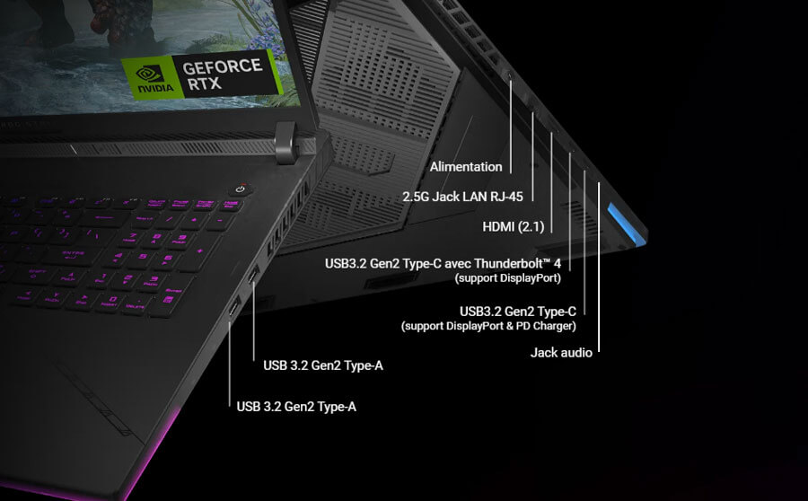 PC PORTABLE ASUS ROG STRIX SCAR 18  | connectivite