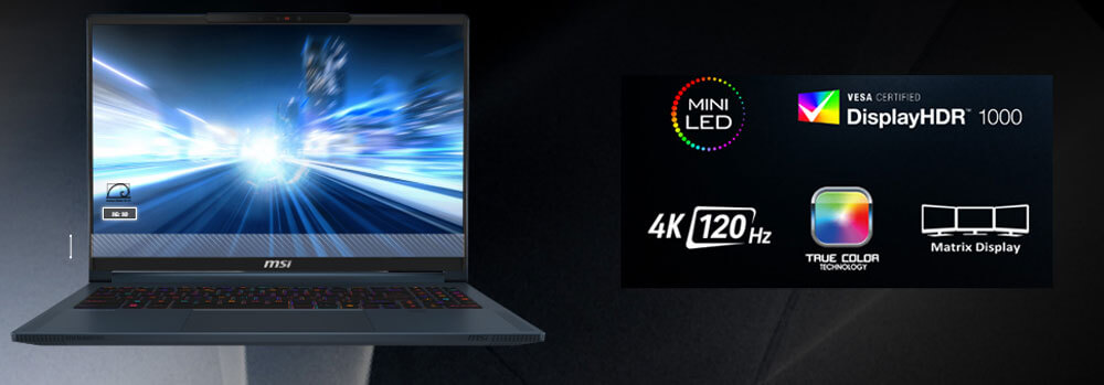 Pc MSI Stealth 16 AI Studio A1VHG-209FR | Écran Mini LED 4K
