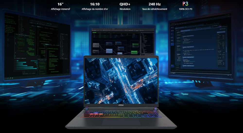 MSI Vector 16 HX AI A2XWHG-233FR |Écran QHD+ @240Hz