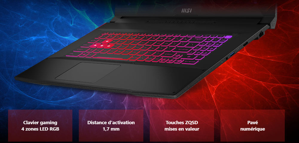 Pc Gamer msi Katana 17 B13VFK-1043FR | Clavier Rétroéclairé
