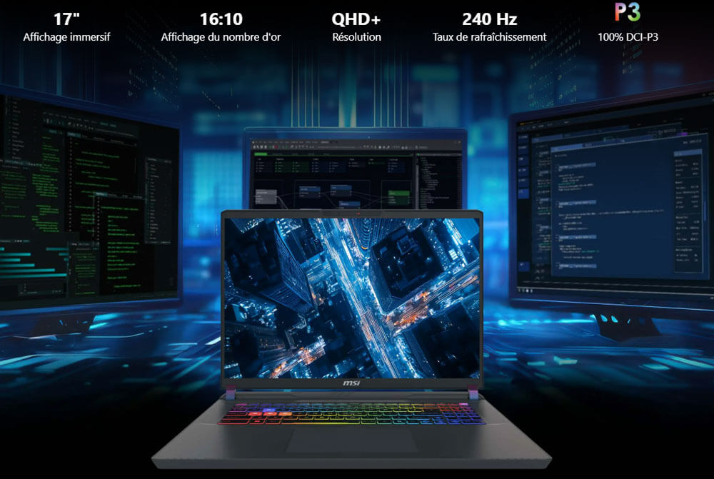 MSI Vector 17 HX AI  A2XWHG-011FR |Écran QHD+ @240Hz