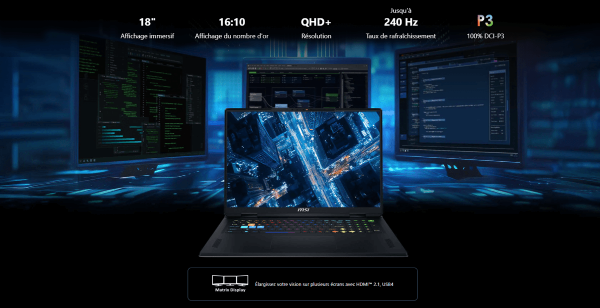 PC Portable Gamer MSI Vecteur A18 HX - Ecran 18"