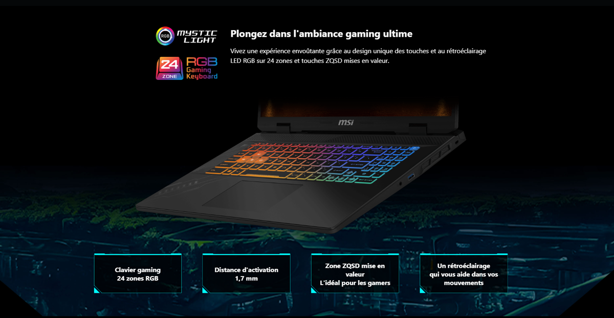 MSI Crosshair A17 - Clavier RGB