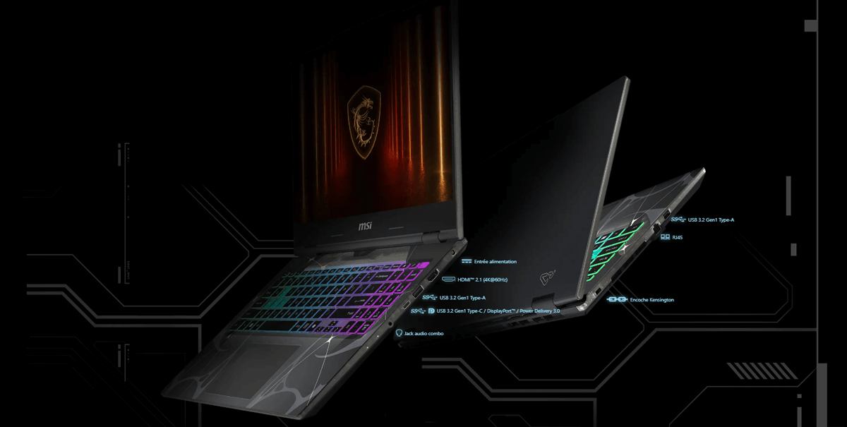 PC Portable Gamer MSI Cyborg A15 - connectique