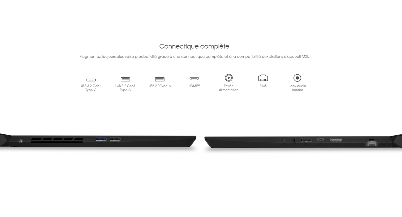 pc portable reconditionné - MSI CREATORPRO M16 - connectique