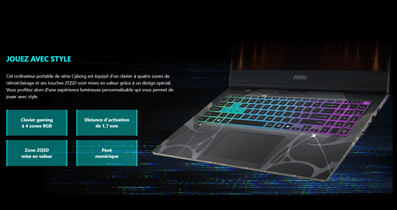 PC Gamer MSI Cyborg 15 B2RWEKG-007FR