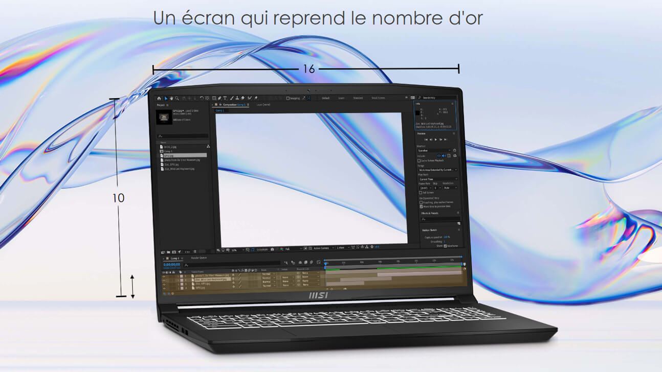 pc portable reconditionné - MSI CREATOR M16 B12VE-464FR- ecran