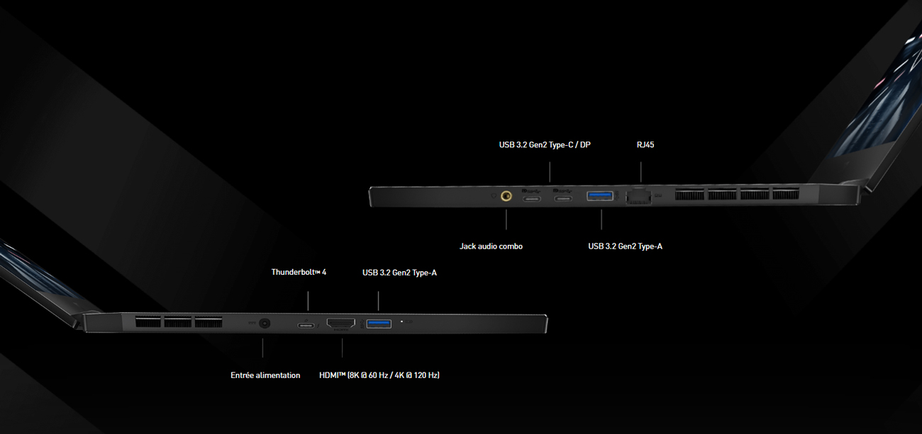 pc portable reconditionné - MSI GS66 STEALTH - connectique