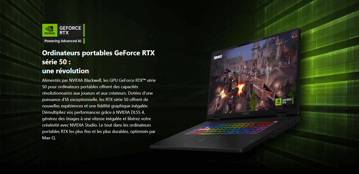 pc portable msi Crosshair A18 HX - Graphique RTX 5070