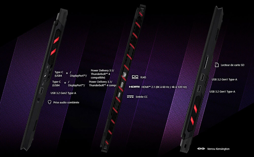 MSI Raider A18 HX A9WIG-010FR | Connectivité Polyvalente
