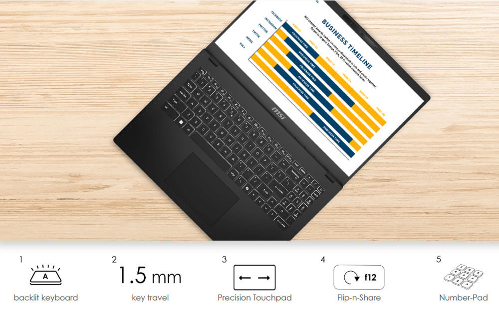 MODERN 15 H AI C1MG-073FR | Design ergonomique et pratique