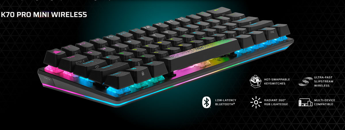 Clavier Corsair K70 PRO MINI WIRELESS